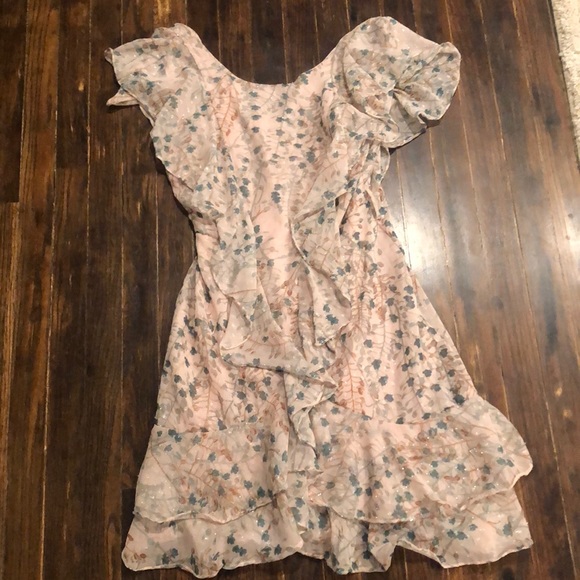 🎉 Chelsea & Violet Metallic Floral Ruffle Dress - Picture 5 of 6